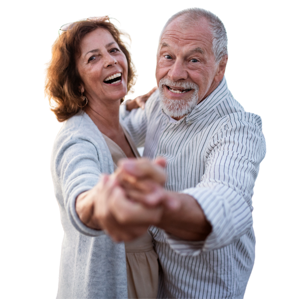 Happy Senior Couple Dancing in Lake Forest, IL